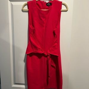 Lulu’s hot pink tie waist mini dress